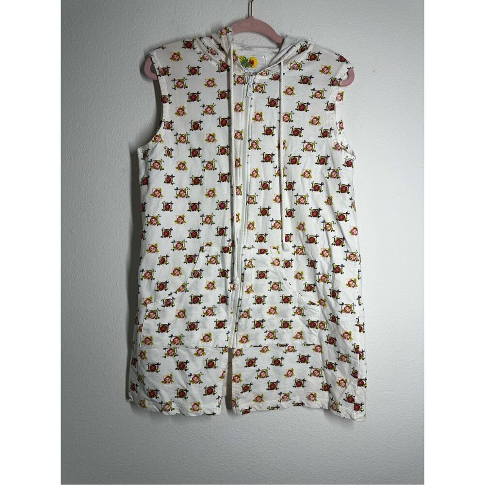 Princess Cruises Cotton Hooded Full Zip Beach Dress Floral Print Sz M See Notes